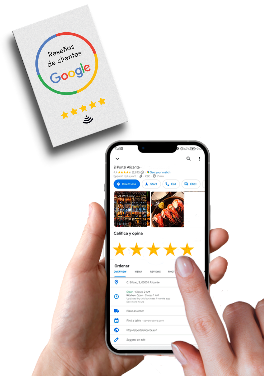 tarjeta para conseguir opiniones positivas en google my business de forma rapida